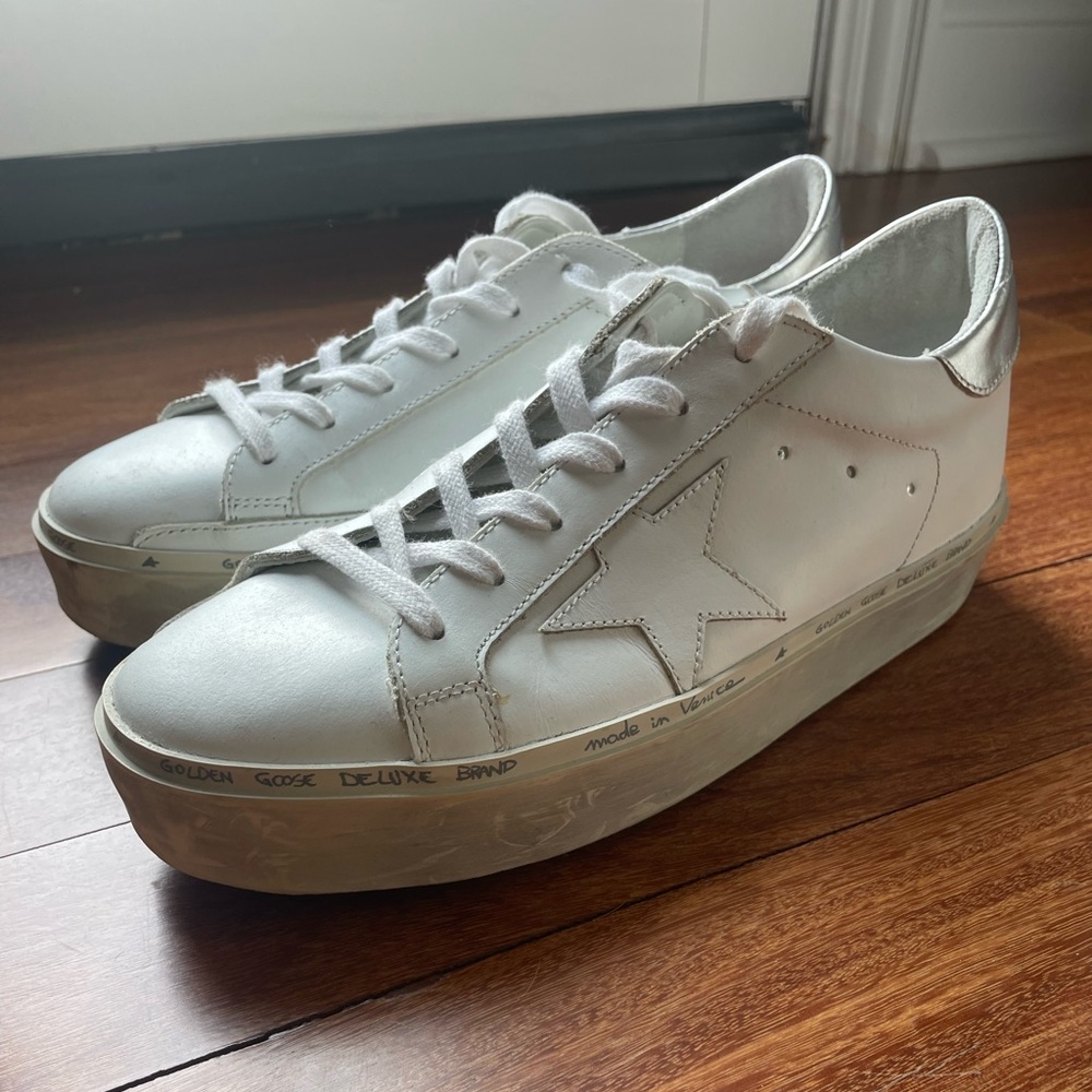 Golden Goose High-Star white leather sneaker, size 8